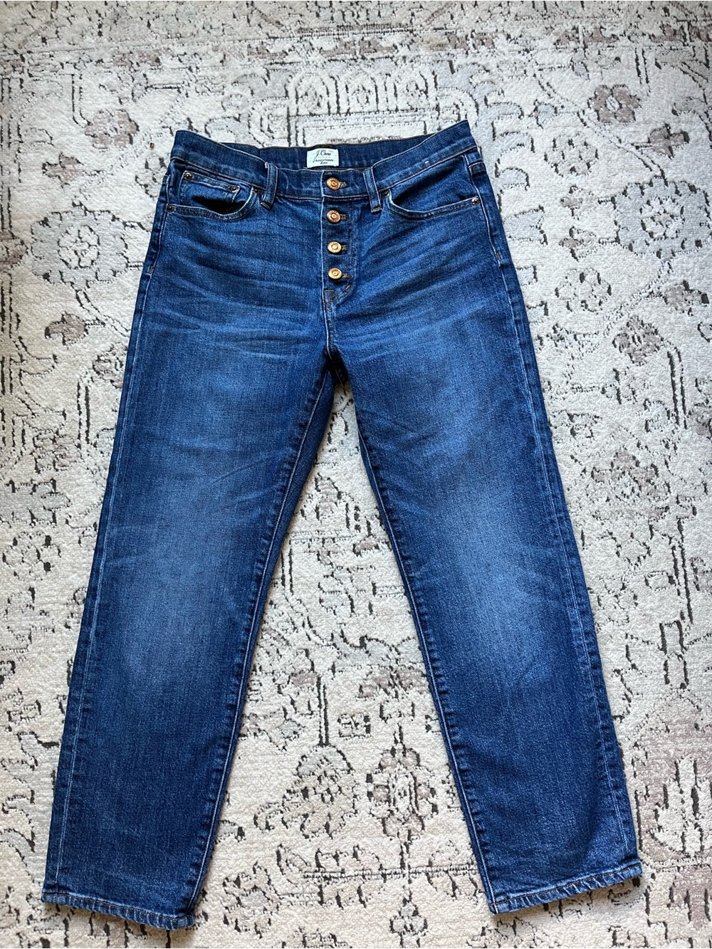 J. Crew Straightaway Jeans Medium Wash  Button Fly Jeans Size 26